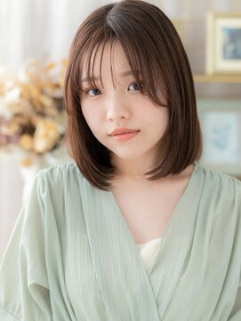 カバーヘア ブリス 上尾西口店(COVER HAIR bliss) 流し前髪アッシュオリーブ内巻きワンカールa上尾20代30代40代