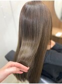 オリーブベージュ オージュアトリートメント ストレート 艶感