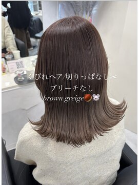 マーシュ 梅田(marshu) 吉岡Style/切りっぱ/くびれヘア/ブリーチなし/ダークグレージュ