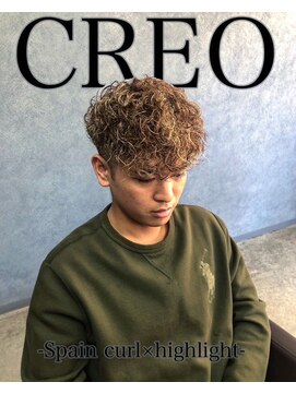 クレオ 福大通り店(CREO) 茶色×金メッシュ スペインカール