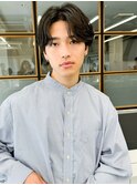 簡単セット◎メンズパーマニュアンスパーマ黒髪マッシュ