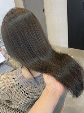 シェル 津山の手店(shel) ブリーチなし30代40代夏カラーオリーブベージュ美髪ロング