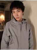 メンズボブウルフメンズミディアムレイヤーカットメンズウルフ
