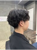 (北谷)ショートセンターパート×無造作パーマ