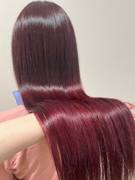 ヴァンカウンシル 一宮店(VAN COUNCIL) 指通りなめらか◎艶感ストレート×ルビーカラー/Wカラー