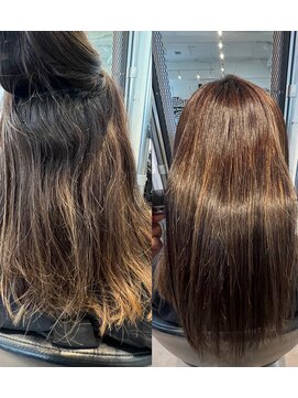 ファーム 大崎店(FAAM) 髪質改善ストレート×ハイダメージ＋ハイライト入りロング