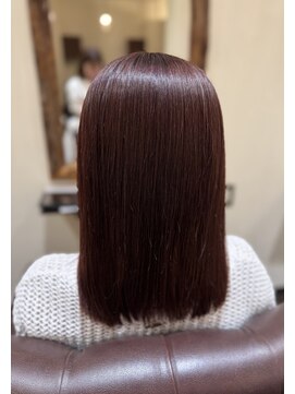 髪質改善ヘアエステサロン オプシア(OPSIA) ストレート×ワインレッド