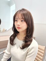 リブランド 銀座(REBRAND)&nbsp;レイヤー内巻きロングゆるふわエレガントマロンブラウン