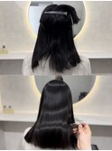 美髪矯正　縮毛矯正　セミロング　暗髪　ツヤ髪