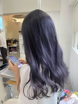 ヘアー アレス(hair ales) グレーパープル　オルチャン　ブリーチカラー　パープルカラー