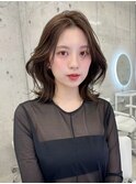 【憧れ韓国ヘア】くびれミディアム/ダークグレージュカラー