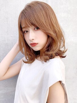 アグノス 青山(Agnos) ☆ナチュラルカールモテ髪アプリコットオレンジ美髪#281f0806