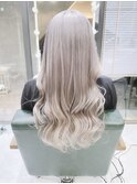 ロング　ケアブリーチ　ミルクティーベージュ　10代20代