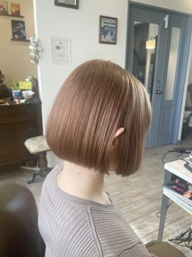 ノトマニア(NOTO MANIA) あごラインミニボブ×ミルクティーベージュ