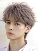ハイトーンカラーフェザーパーマニュアンスパーマセンターパート