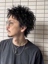 バロンドール(Ballon d'or)&nbsp;スパイキーショートウルフ/メンズミニウルフ/アッシュブラック
