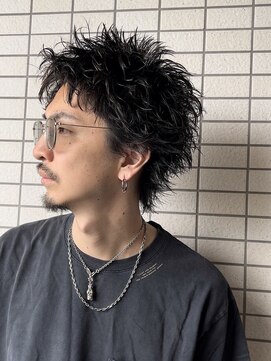 バロンドール(Ballon d'or) スパイキーショートウルフ/メンズミニウルフ/アッシュブラック