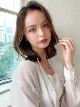 アフロート エル 錦糸町(AFLOAT L) 松宮錦糸町ヨシンモリココアベージュ前髪パーマミディアムウルフ