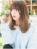 透けバング流れるレイヤー小顔抜け感ヘアc4大宮20代30代40代