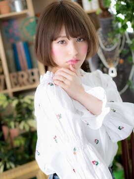 カバーヘア ブリス 戸田公園西口店(COVER HAIR bliss) ナチュラルアッシュ斜めバング韓国風ボブh3戸田公園20代30代40代