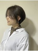 ショートカット丸みショート耳掛けハンサムショートひし形小顔
