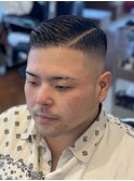 20代30代◎好印象フェードバーバースタイル×ビジネス短髪