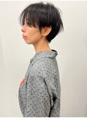 【morio】黒髪　センターパート　刈り上げ無し　ショートヘア♪