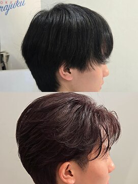 オーシャントーキョー 原宿(OCEAN TOKYO) 深みのあるワインレッドで魅せるセンターパート