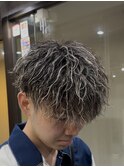 ツイストスパイラルパーマ ホワイトメッシュ
