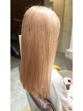 ヘアーズファイン(hair's fine) ◎ブリーチ1回でOK!ホワイトベージュロング×透明感カラー