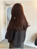 ボルドーカラー×ストレートロングヘア