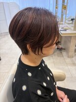 アッシュ 仙川店(Ash) 40代50代ハンサムショートピンクベージュ白髪ぼかしハイライト