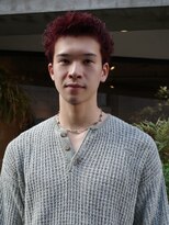 オムズ(OM's)&nbsp;ブリーチダブルカラースパイキーショートワインレッドボルドー