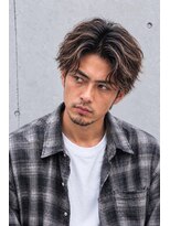 メンズ ラピス(Men's Lapis)&nbsp;イケオジパーマ　白髪ボカシ　メッシュ　縦落ち