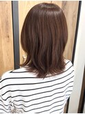 やわらかブラウン/くびれミディアムレイヤー/ニュアンスヘア