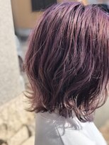 髪きる、ところ。&nbsp;パープル×外ハネボブ