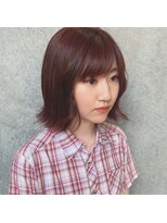 ギフトサニーサイド(gift sunny side)&nbsp;ブリーチなしのカシスピンク＊外はねボブ