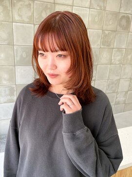 トゥコ(tuco) オレンジブラウンオレンジベージュレイヤーミディアムウルフ