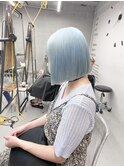 YU111_アイスブルー ブリーチ3回~