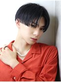 前下がりライン【センターパート】2ブロック刈り上げマッシュ
