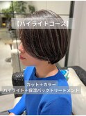 【ハイライトコース】カット＋カラー＋ハイライト＋保湿パック