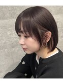 ブリーチなし インナーカラーボブ♪ココアブラウン【L'wis乙津】