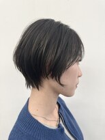 大人可愛いひし形ハンサムショートボブ前下がり