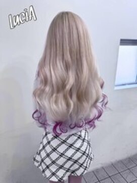 ルシア 京都四条河原町烏丸(LuciA) 【レミー100%/54cm】シールエクステ×グラデーション×裾カラー