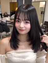 コート 表参道(Cote)&nbsp;韓国ヘア 2wayバング 顔まわりカットNo.1 レイヤー グレージュ