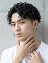 ヘッドストック 大和八木店(HEAD STOCK) シャドウパーマニュアンスセンターパートソフトツイストメンズ