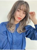 フェザーバング韓国風インナーカラーグレージュ