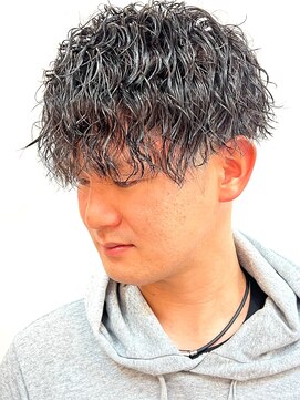 銀座マツナガ 浅草店 ツイストスパイラルパーマツーブロック/アップバングマッシュ