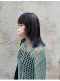 【デザインカラー】ラベンダーバイカラー＋ウルフ