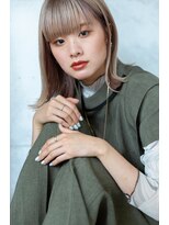 アッシュ 池袋店(Ash)&nbsp;10代20代30代『ハイトーン外ハネミディボブ』　＃池袋駅